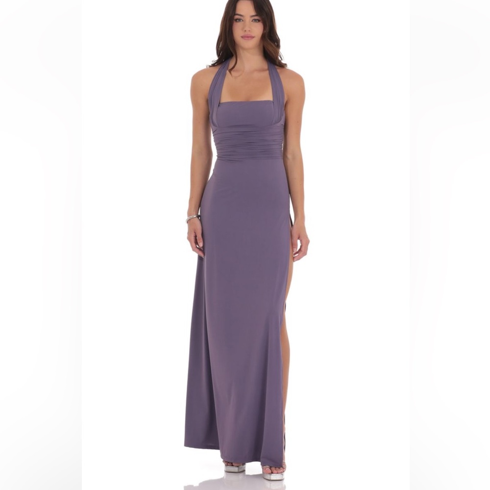 Lucy in the Sky Purple Halter Maxi Dress
